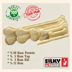 SilkyPetFits - Köpek Çiğneme Kemiği - Beyaz / Small 2 ad / > 12cm  / 40gr