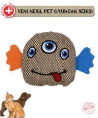 SilkyToys - Köpekler İçin Peluş Oyuncak -  Three Eyes/ 9cm / Bronz